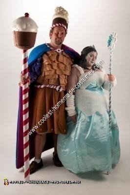 Homemade Queen Frostine and King Candy from Candyland Couple Costume