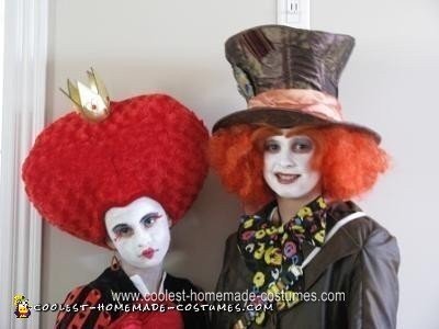 Homemade Queen of Hearts and Mad Hatter Couple Halloween Costumes