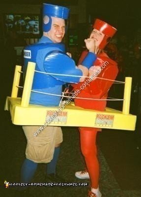 Homemade Rock'em Sock'em Robots Couple Halloween Costume Idea