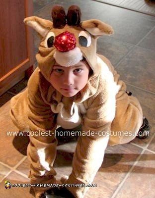 Homemade Rudolph the Red Nosed Reindeer Costume