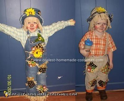 Homemade Scarecrow Siblings Costumes