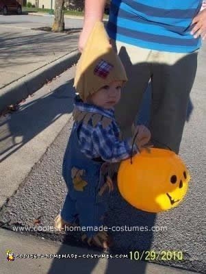 Homemade Scarecrow Toddler Halloween Costume