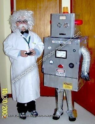 Homemade Scientist and his Robot Halloween Costumes