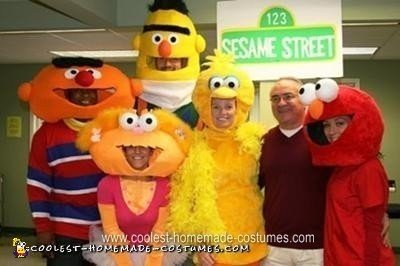 Homemade Sesame Street Group Halloween Costume Ideas