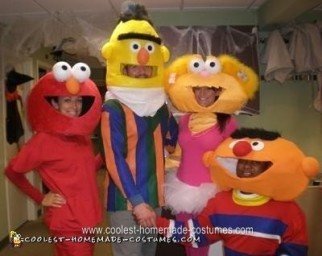 Homemade Sesame Street Group Halloween Costume Ideas