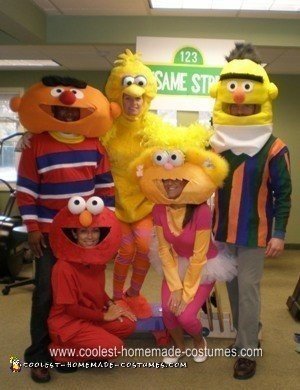 Homemade Sesame Street Group Halloween Costume Ideas