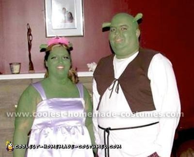 Homemade Shrek and Fiona Couple Costume