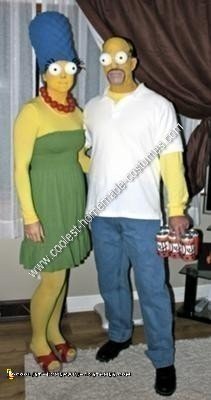 Homemade Simpsons Couple Halloween Costume Idea