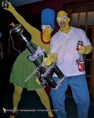 Homemade Simpsons Couple Halloween Costume Idea