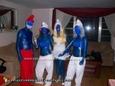 Homemade Smurfs Group Costume