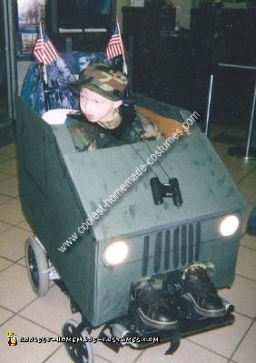 Homemade Soldier in a Humvee Wheelchair Costume