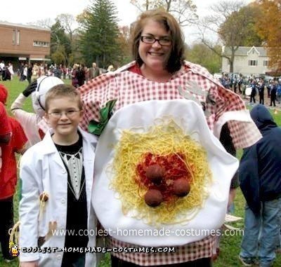 Homemade Spaghetti and Meatballs Halloween Costume