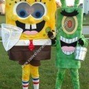 Homemade SpongeBob and Plankton Couple Costume