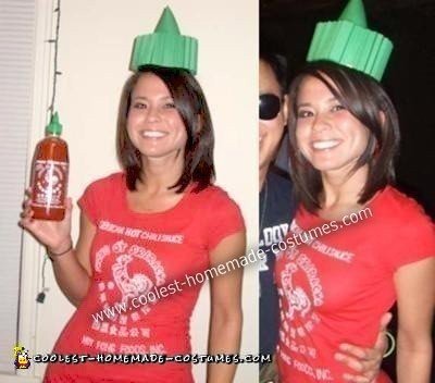 Homemade Sriracha Hot Sauce Costume