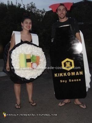 Homemade Sushi and Soy Couple Costume