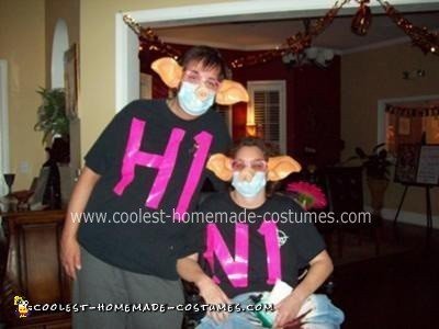 Homemade Swine Flu Couple Costume