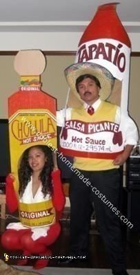 Homemade Tapatio vs Cholula Hot Sauce Costumes