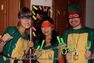 Homemade Teenage Mutant NEON Ninja Turtles Costume