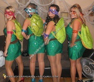 Homemade Teenage Mutant Ninja Turtle Group Costume Ideas