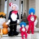 Homemade Thing 1 and Thing 2 with The Cat In The Hat  Costumes