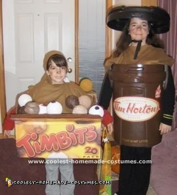 Homemade Tim Horton's Coffee and Box Of Timbits Costumes