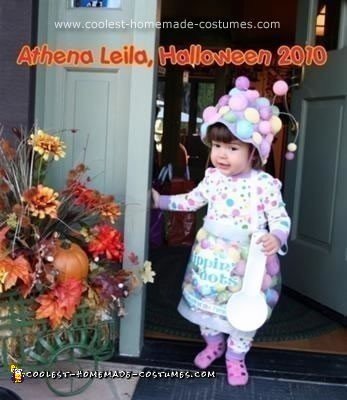 Homemade Toddler Dippin' Dots Ice Cream Halloween Costume