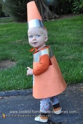 Homemade Traffic Cone Toddler Halloween Costume