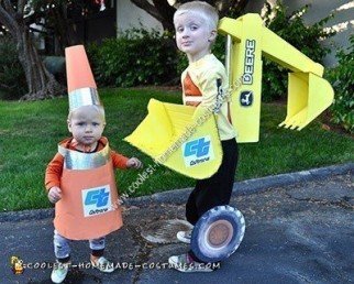 Homemade Traffic Cone Toddler Halloween Costume