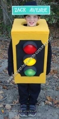 Homemade Traffic Light Kids Halloween Costume Idea