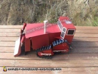 Homemade Transforming Bulldozer Kids Costume