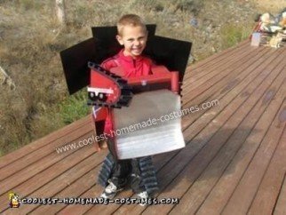 Homemade Transforming Bulldozer Kids Costume