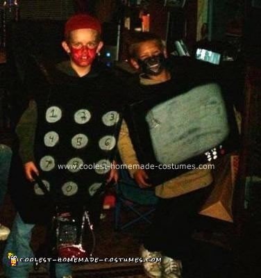 Homemade TV and Remote Halloween Costumes