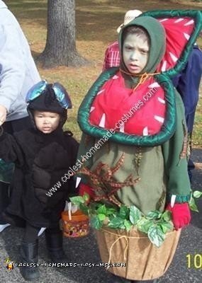 Homemade Venus Flytrap and Fly Couple Costume