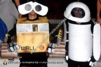 Homemade Wall E and Eve Halloween Costumes