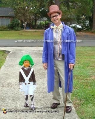 Homemade Willy Wonka and Oompa Loompa Costume