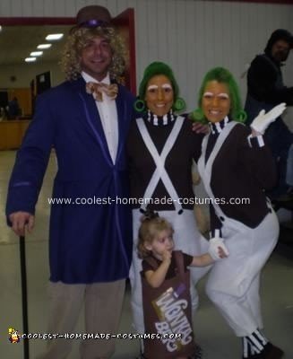 Homemade Willy Wonka and Oompa Loompa Costumes