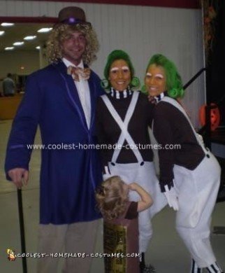 Homemade Willy Wonka and Oompa Loompa Costumes