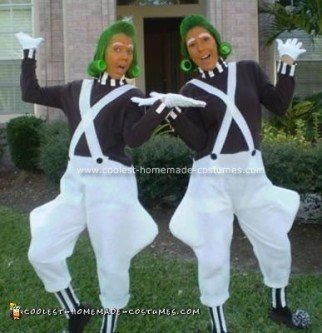 Homemade Willy Wonka and Oompa Loompa Costumes