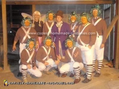 Homemade Willy Wonka and the Oompa Loompas Group Costume