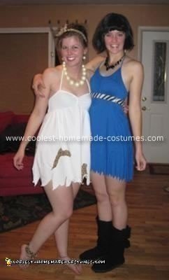 Homemade Wilma Flintstone and Betty Rubble Costume