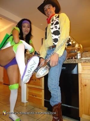 Homemade Woody and Buzz Lightyear Couple Costumes