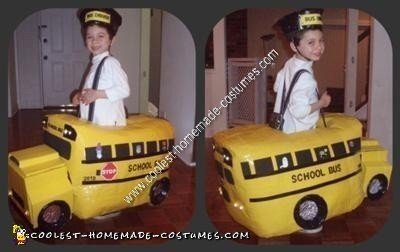 Homemade Yellow School Bus Halloween Costume