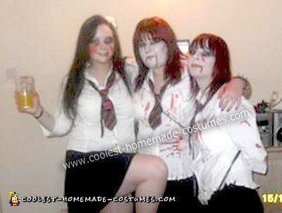 Homemade Zombie School Girls Costumes