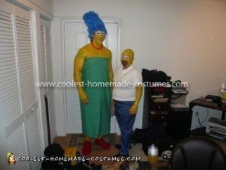 Homemade Homer and Marge Couple Costume