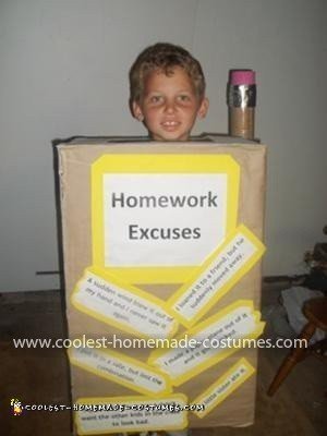 Homemade Homework Costume