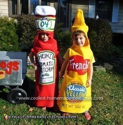 Homemade Ketchup and Mustard Costume