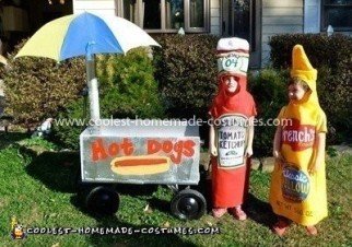 Homemade Ketchup and Mustard Costume