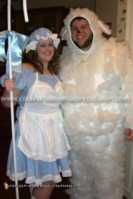 Homemade Lil Bo Peep and her Sheep Couple Costume