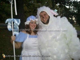 Homemade Lil Bo Peep and her Sheep Couple Costume