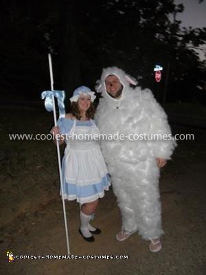 Homemade Lil Bo Peep and her Sheep Couple Costume